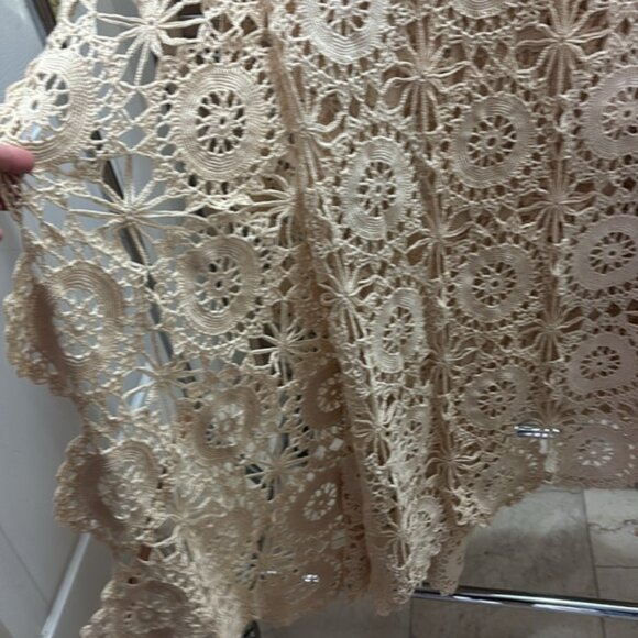Vintage Crochet Lace Table king bedsread Bed Cover - Picture 2 of 3